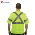 100% Polyester Birdseye Mesh Hi-vis Gelb T-Shirt Durable Sicherheitsarbeit Shirts Für Männer Mit 3 Mt Reflektierende Streifen EN20471